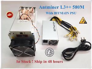 ANTMINER L3++( With power supply )Scrypt Litecoin Miner LTC Mining Machine Better Than ANTMINER L3 L3+ S9 S9i