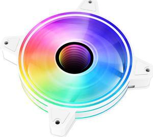 SAMA 6CF1202I Series, ARGB 120mm Fan, Extremely Cooling Performance, Computer Case Fan, Single Fan - White