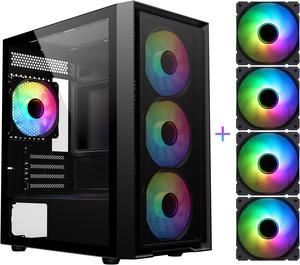 GAMEMAX Black Steel/Tempered Glass USB3.0/ Type C Micro ATX Tower Spark  Computer Case w/ Dual Tempered Glass Side Panel 