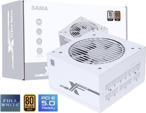 SAMA 850W ATX3.0 Fully Modular 80 Plus Gold Power Supply  PSU, Low Noise FDB Fan PCIe 5.0 600W 12VHPWR Cable Included, Japanese 105°C Rated Capacitors