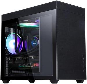 SAMA IM01 Pro Black Tempered Glass Micro ATX Mid Tower Gaming Computer Case, Type-C USB3.0*2 w/1x120mm silent fan pre-installed
