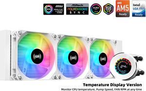  SAMA PS360 Black Liquid Cooler 360mm AIO Radiator ARGB Effects  Tube with 3x120mm Addressable RGB PWM Fans Infinity Mirror Fans :  Electronics