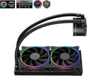 SAMA 240 mm Liquid Cooler AIO PC Cooling Water Cooler with ARGB PWM Fan Water Cooled Head Emitting Light for AMD/Intel Black