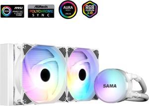 SAMA SI240 White Liquid Cooler 240mm AlO Radiator Addressable RGB PWM Fan CPU cooler for intel
AMD PC Case