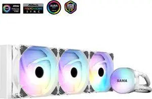 SAMA SI360 White ARGB Liquid Cooler 360mm PWM Fan AIOCooling Water Cooler Water Cooled Head Emitting Light for AMD/Intel SAMA SI360 White ARGB Liquid Cooler 360mm PWM Fan AIOCooling Water Cooler Water Cooled Head Emitting Light for AMD/Intel