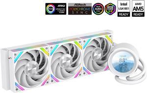 SAMA Q60 White CPU Liquid Cooler, 360MM Liquid Water Cooling with 2.8" LCD Display & XT120 Modular Fans LCP Blade for Enhanced Cooling and Noise Reduction, Compatible 115X, 2011, 1200, 1700, AM4, AM5