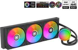 SAMA L60 Black CPU Liquid Cooler, 240mm AIO Cooler 4pin PWM Quiet Fans - FDB Bearings ARGB Water Cooling, CPU Cooler Compatible LGA 1366/115X/2011/1200/1700 and AM4 AM5SAMA L60 Black CPU Liquid Cooler