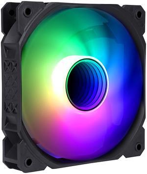 SAMA INFB PC Case Fan, 120 mm High Performance Fixed-color fan , ARGB lighting, 4pin IDE power connector, Black