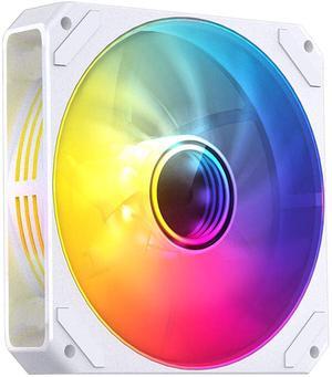 SAMA YH1204 ARGB LED 120mm Case Fan, PWM ARGB High Performance Cooling Fan, Lower Noise Level, White