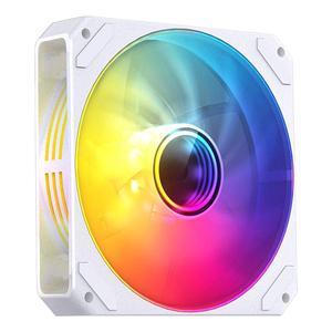 SAMA YH1204 ARGB LED 120mm Case Fan,Reverse Blade PWM ARGB High Performance Cooling Fan, Lower Noise Level, White