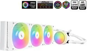 SAMA L60 CPU Liquid Cooler,  AIO Cooler 360mm 4pin PWM Quiet Fans - FDB Bearings ARGB Water Cooling, White CPU Cooler Compatible LGA 1366/115X/2011/1200/1700 and AM4 AM5