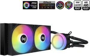 SAMA L40 CPU Liquid Cooler, 240mm AIO Cooler 4pin PWM Quiet Fans - FDB Bearings ARGB Water Cooling, Black CPU Cooler Compatible LGA 1366/115X/2011/1200/1700 and AM4 AM5