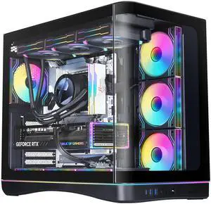 SAMA V62 Mid-Tower PC Case, 7x120mm Pre-Installed ARGB PWM Fans, 4mm Tempered Glass, USB 3.1 Type-C & USB 3.0 Ports, 7 Slots, Support ATX/MATX/ITX, Back-Connect Ready, Black SAMA V62 Mid-Tower PC Case, 7x120mm Pre-Installed ARGB PWM Fans, 4mm Tempered Glass, USB 3.1 Type-C & USB 3.0 Ports, 7 Slots, Support ATX/MATX/ITX, Back-Connect Ready, Black