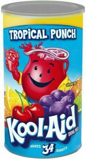 4 Packs Kool-Aid Sweetened Tropical Punch Powdered Drink Mix (82.5 oz.)