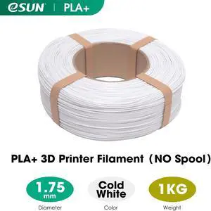 eSUN PLA+ PLA PLUS Filament Refill 1KG 1.75mm for 3D Printer With NO Spool Cold White