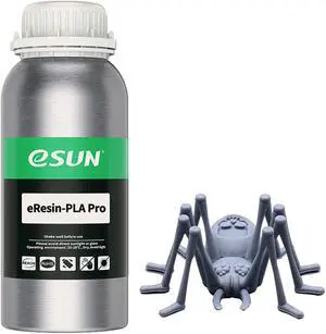 eSUN Plant-Based Pro 3D Printer Rapid Resin, 405nm LCD UV-Curing High Precision PLA Based Resin Photopolymer Resin for Monochrome Screen 3D Printer Gray 0.5KG