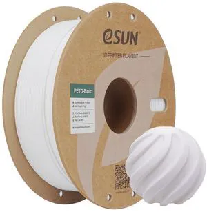 eSUN PETG Basic Filament 1.75mm, High Toughness Glossy PETG 3D Printing Filament, 1KG per Spool, 3D Printer Filament, White eSUN PETG Basic Filament 1.75mm, High Toughness Glossy PETG 3D Printing Filament, 1KG per Spool, 3D Printer Filament, White