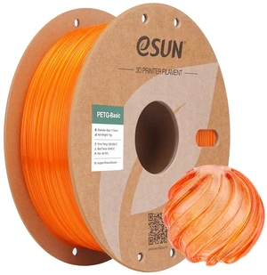 eSUN Basic PETG Filament 1.75mm, High Toughness Glossy PETG 3D Printing Filament, 1KG Spool (2.2 LBS) 3D Printer Filament, Transparent Orange eSUN Basic PETG Filament 1.75mm, High Toughness Glossy PETG 3D Printing Filament, 1KG Spool (2.2 LBS) 3D Printer Filament, Transparent Orange