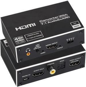 HDMI ARC Adapter, Tendak ARC Audio Extractor with Digital Optical TOSLINK  SPDIF/Coaxial and Analog 3.5mm L/R Stereo Audio Converter for HDTV Soundbar