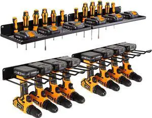 UU-Major Power Tool Organizer with Charging Station,Drill Holder Wall Mount,Garage Storage Shelves for Organization and Storage,Heavy Duty Pegboard Wall Organizer Set Solid Metal Black 2 Pack 4 Set UU-Major Power Tool Organizer with Charging Station,Drill Holder Wall Mount,Garage Storage Shelves for Organization and Storage,Heavy Duty Pegboard Wall Organizer Set Solid Metal Black 2 Pack 4 Set