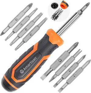 18-in-1 Multi-bit Screwdriver Set Tool All in One Portable Multi-Purpose Screwdriver Slotted/Philips/Pozi/Torx/Square Nut Driver