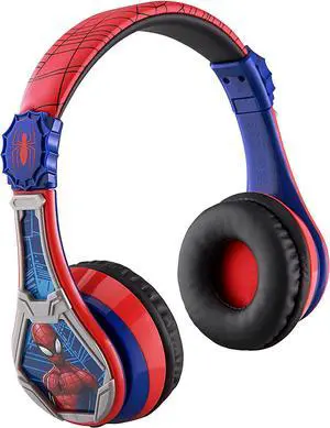 eKids Spiderman Wireless Bluetooth Portable Headphones with Microphone, Volume Reduced to Protect Hearing Rechargeable Battery, Adjustable Kids Headband for School Home or Travel