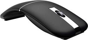 WFB Bluetooth Wireless Mouse for Laptop, Foldable Arc 180° Rotating Silent Click Portable Curved Computer Mice for Home, Office, Travel(Black)
