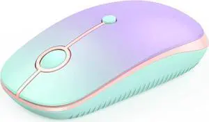Bluetooth Mouse - Dual Mode (Bluetooth 4.0 + 2.4GHz) Mouse with USB Receiver Wireless Slim Portable Multi-Device Mice for iPad MacBook Laptop PC (Gradient Mint Green to Purple) Bluetooth Mouse - Dual Mode (Bluetooth 4.0 + 2.4GHz) Mouse with USB Receiver Wireless Slim Portable Multi-Device Mice for iPad MacBook Laptop PC (Gradient Mint Green to Purple)