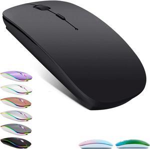 Rechargeable Bluetooth Mouse for MacBook pro/MacBook air/iPad, Wireless Mouse for Laptop/Notebook/pc/iPad/Chromebook (Black)