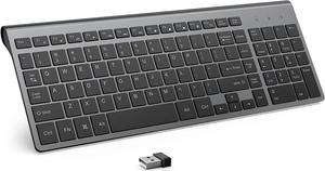 Wireless Keyboard, J JOYACCESS 2.4G Slim and Compact Wireless Keyboard for PC, Mac,iMacDesktop, Computer, Laptop, Smart TVWindows XP/Vista/7/8/10 by J JOYACCESS -Black and Grey