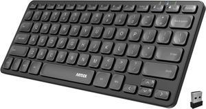 Arteck 2.4G Wireless Keyboard Ultra Slim and Compact Wireless Keyboard with Media Hotkeys for Computer/Desktop/PC/Laptop/Surface/Smart TV and Windows 10/8/ 7 Built-in Rechargeable Battery