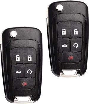Flip Key Fob Replacement Fits for Chevy Equinox Camaro 2010 2011 2012 2013 2014 2015 2016 2017 2018 2019 Cruze Malibu Impala Sonic GMC Terrain Buick Lacrosse Regal Verano Encore Keyless Entry Remote