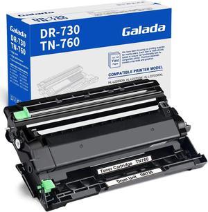 GALADA Compatible Toner Cartridge and Drum Unit Replacement for Brother DR-730 DR730 TN-760 TN760 for DCP-L2550DW MFC-L2710DW L2750DW HL-L2350DW L2370DW L2390DW (1 Black Toner+1 Drum Unit Combo Pack)