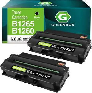 Ennovor GREENBOX Compatible 1260 High Yield Black Toner Cartridge Replacement for Dell 1260 1265 331-7328 for B1260dn B1265dfw B1260 B1265dn B1265dnf Printer (2,500 Pages, 2 Black)