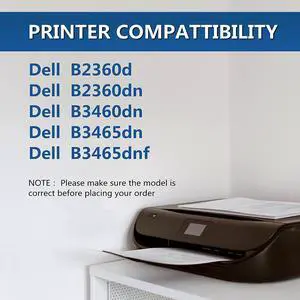 Ennovor Compatible B2360DN 2360D Toner Cartridge High Yield for use in Dell B2360d, B2360dn, B3460dn, B3465dn,B3465dnf Laser Printer