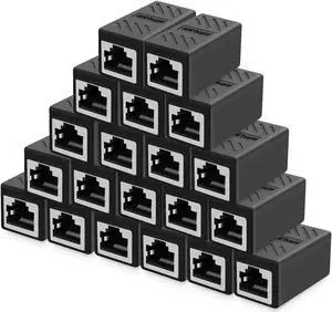 RJ45 Inline Coupler Ethernet Extender Cat7 Cat6 Cat5e Ethernet Coupler Female to Female(RJ45 Coupler Black 20 Pack) RJ45 Inline Coupler Ethernet Extender Cat7 Cat6 Cat5e Ethernet Coupler Female to Female(RJ45 Coupler Black 20 Pack)