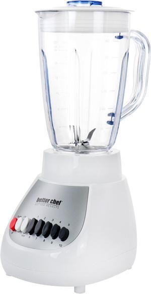 The Better Chef 10 Speed 350 Watt Plastic Jar Blender in White