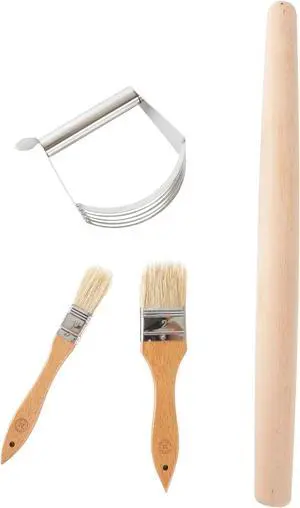 Martha Stewart 4 Piece Wood and Stainless Steel Baking Gadget Set
