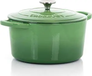 Crock-Pot Artisan 2 Piece 5 Quarts Enamled Cast Iron Dutch Oven in Pistachio Green