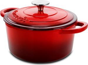 Crock-pot Artisan 12 inch Enameled Cast Iron Skillet in Scarlet Red