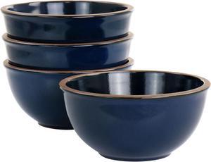 Gibson Elite Dumont 4 Piece Terracotta Bowl Set in Dark Blue