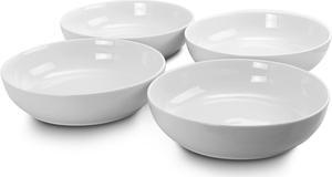 Gibson Home Extra Wide 8.5 in. Stoneware Dinner and Serving Bowls in White, Set of 4