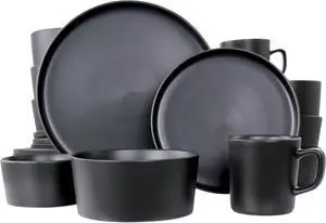 Elama Luxmatte Black 20 Piece Dinnerware Set