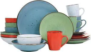 Elama Evelyn 20 Piece Round Stoneware Dinnerware Set in Assorted Colors