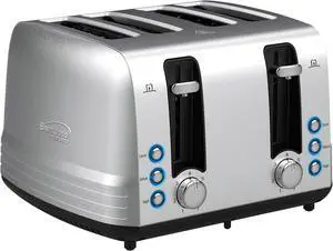 Brentwood Select Extra Wide 4 Slot Stainless Steel Toaster
