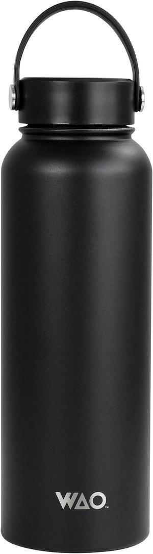 WAO 38 Ounce Thermal Bottle with Lid in Matte Black