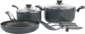 Oster Legacy 8 Piece Aluminum Nonstick Cookware Set in Gray
