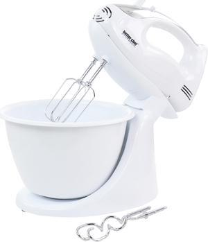 Better Chef 200 Watt Stand/Hand Mixer in White with Mixing Bowl