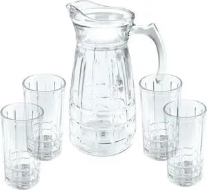 Gibson Home Jewelite Glass Pitcher and Tumbler Set