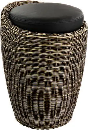 Elama 1 Piece Wicker Outdoor Otoman Chair